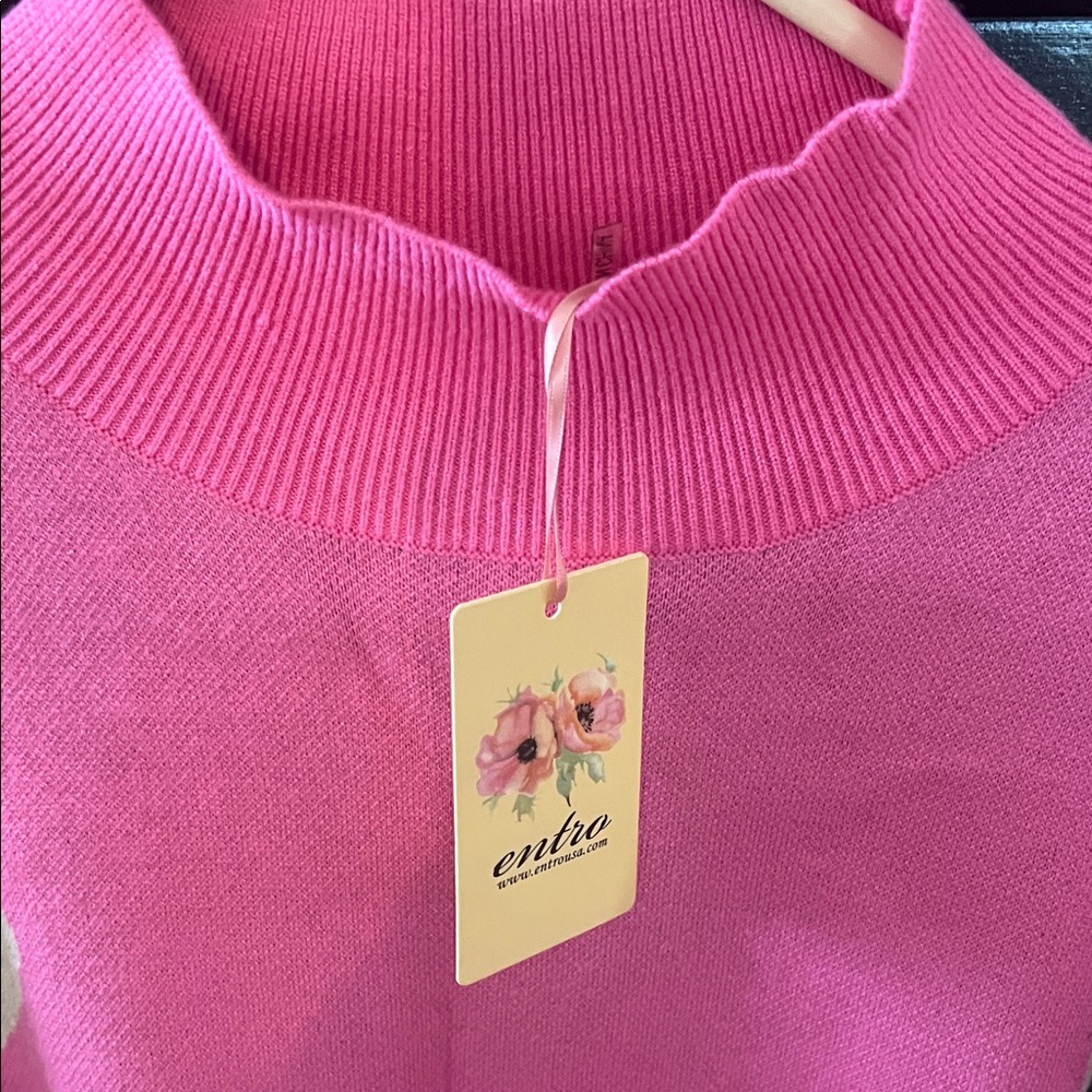 Entro Pink Print Sweater - Picture 7 of 9
